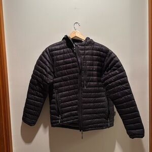 Rab men’s large microlight puffer jacket in black - excellent condition